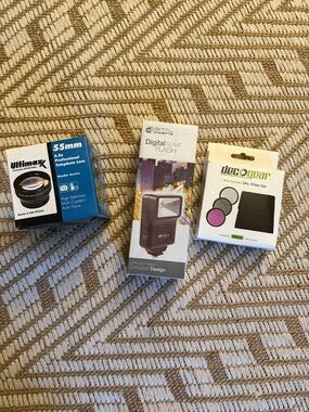 Camera Accessory Bundle - Telephoto Lens, Flash and Filter set